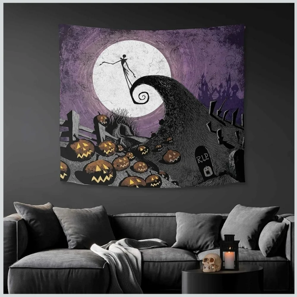 The Nightmare Before Christmas Jack Skellington Silhouette Tapestry